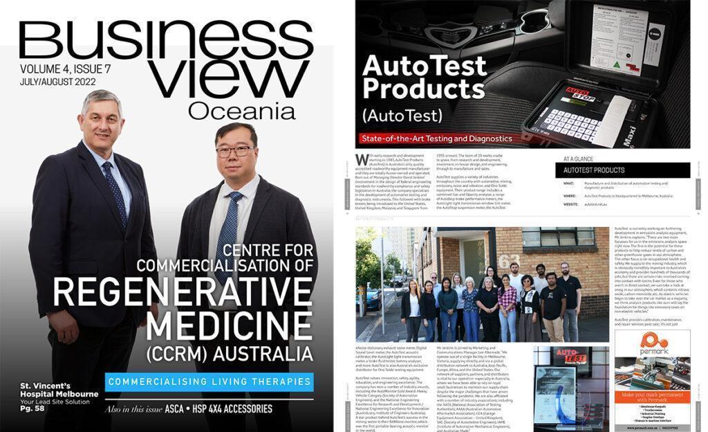 ÀutoTest Product is featured in Business View Oceania Magazine